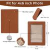 2 PCS Personalized Car Visor Picture Frame 4x6, Leather Car Photo Holder with Detachable Visor Clip, Magnetic Picture Frame for Refrigerator, Decor