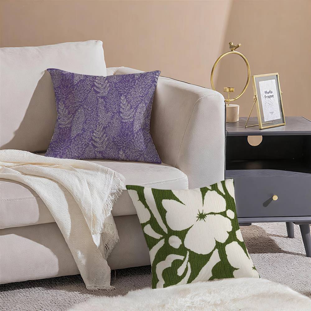 Printing Style Pillow Case Anti-dustmite Pillowcase Invisible Zipper Silky Short Plush Sofa Cushion Cover