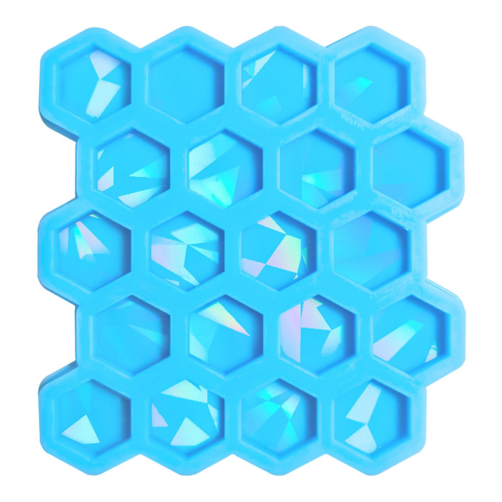 

Hexagonal Holographic Light Shadow Ornaments Silicone Epoxy Stud Earrings Molds DIY Pendant Jewelry for Valentines Gift синій