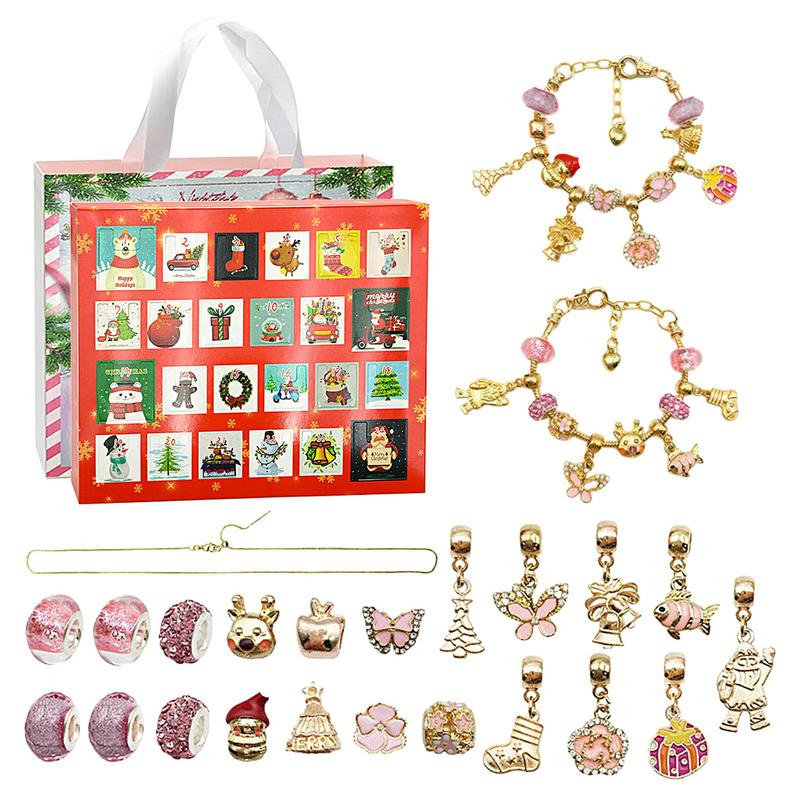 NEW 24 Day Countdown Calendar Advent Surprise Blind Box Set Christmas Bracelet Set DIYCreative Ornaments Christmas Girl Gifts