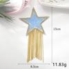 Colorful Tassel Cloth Patch with Diamond Star Design and Hot Melt Adhesive