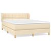 3126810 vidaXL Lit à sommier tapissier avec matelas Crème 140x200 cm Tissu