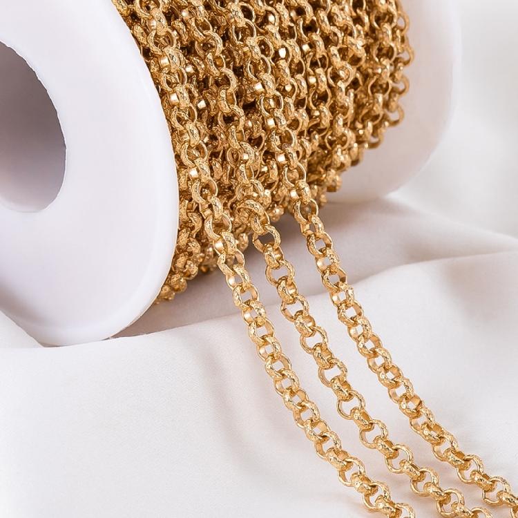 Classical Round O Shaped Copper Chain With Intricate Detailing For Handmade Necklace Bracelet Components