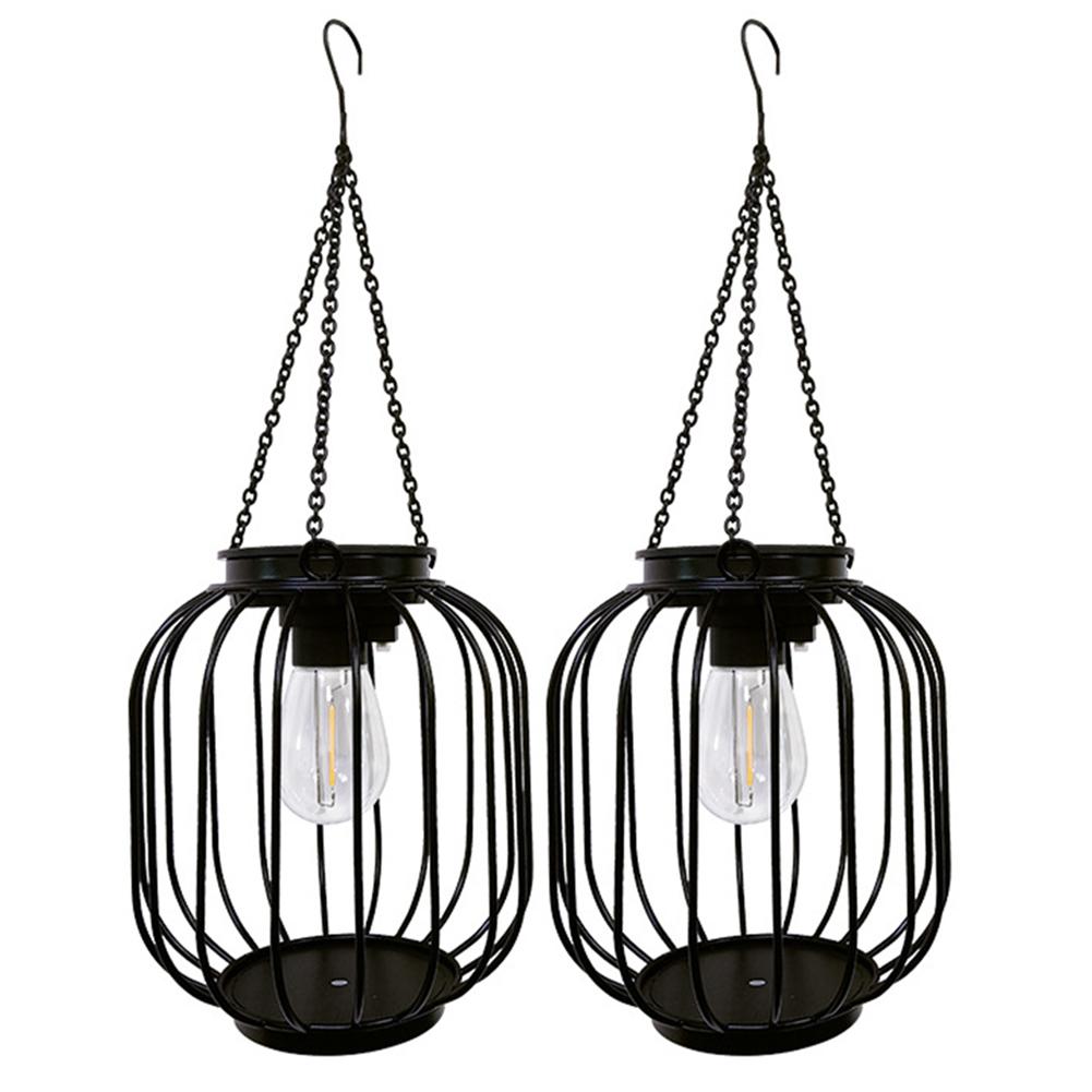 2Pcs Solar Rustic Pumpkin Light IP65 Waterproof Vintage Decorative Light 800mAh LED Pendant Lantern Tree Garden Patio Decoration