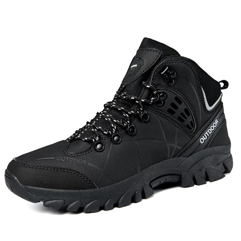 Grenzüberschreitende Outdoor-High-Top-Wanderschuhe – trendige, atmungsaktive, warme Baumwollschuhe im Samt-Stil für Paare für Herbst/Winter.