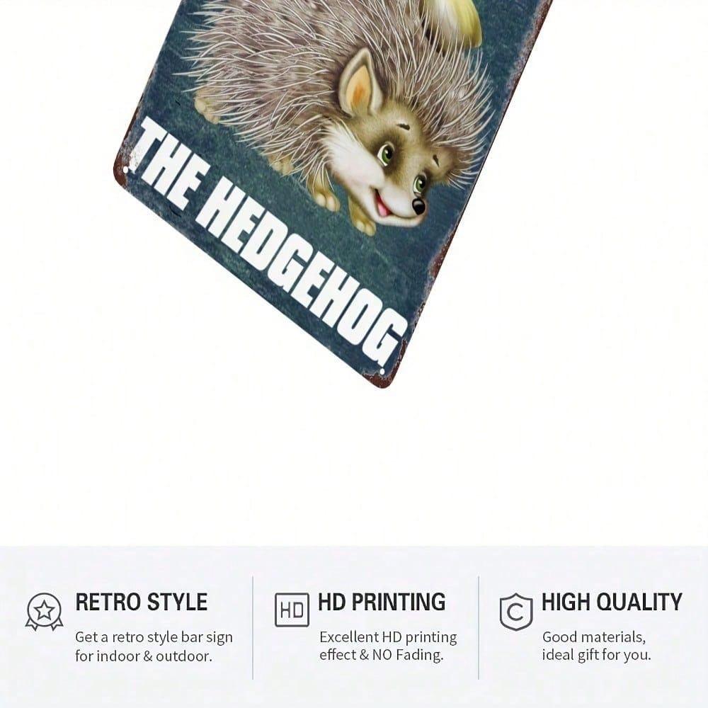 1pc Vintage Beware Of Hedgehog Humorous Tin Sign 8x12 Inch Unframed Wall Decor