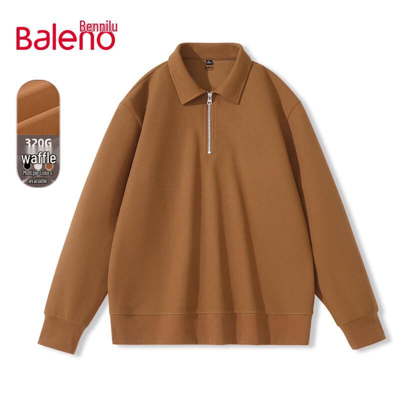 

Baleno Men s Waffle Knit Polo Collar Sweatshirt L