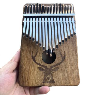 MIYINGE Low-pitched Kalimba, 1 Octave, Advanced Level, Ensemble Use, 17 Notes, with Hard Case (Deer-shaped Box)