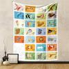 Alphabet Animals Illustrated Colorful Educational Patterned Tapestry for Bedroom and Living Room Home Decor Sofas