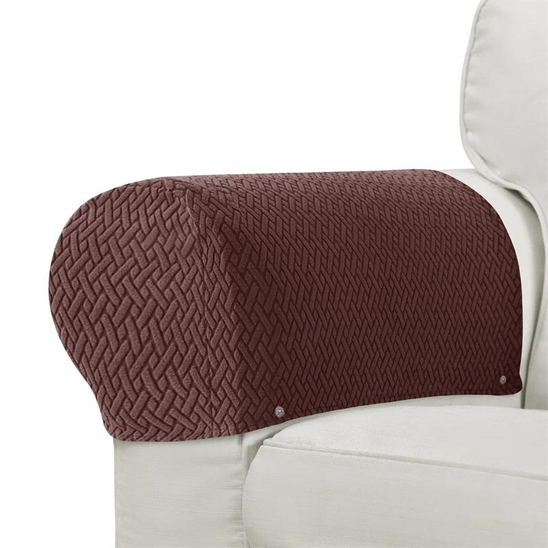 2 Stück/Set Staubdichte Sofasesselbezüge Waschbare Abnehmbare Armlehnenbezüge für Stühle Elastische Haus-Sofa-Armschutzbezüge