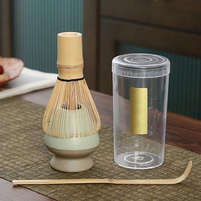 D2 4Pcs Matcha Whisk Set Tea Ceremony Matcha Bowl Bamboo Whisk Grinder Brush Tea Coffee Cup Tool Holder Tea Accessories Teaware