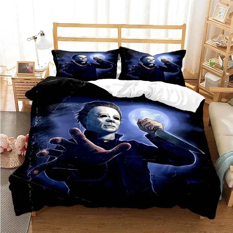Halloween Michael Myers 3D Printed Bedding Set Duvet Covers Pillowcases Comforter Bedding Set Bedclothes Bed Linen