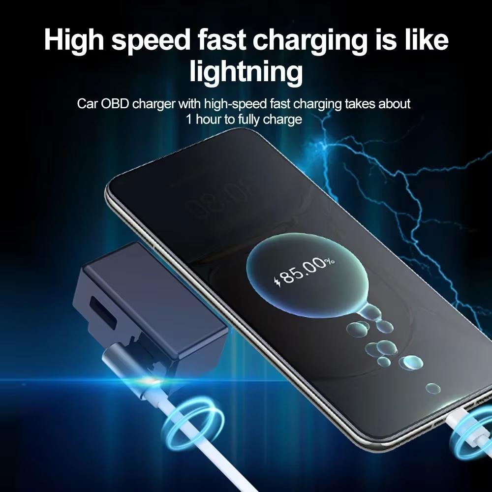 Car Obd Fast Charger for Tesla Model 3 Y X S Mobile Phone Charging Obd2 Splitter Charger Adapters Accessories Universal Model