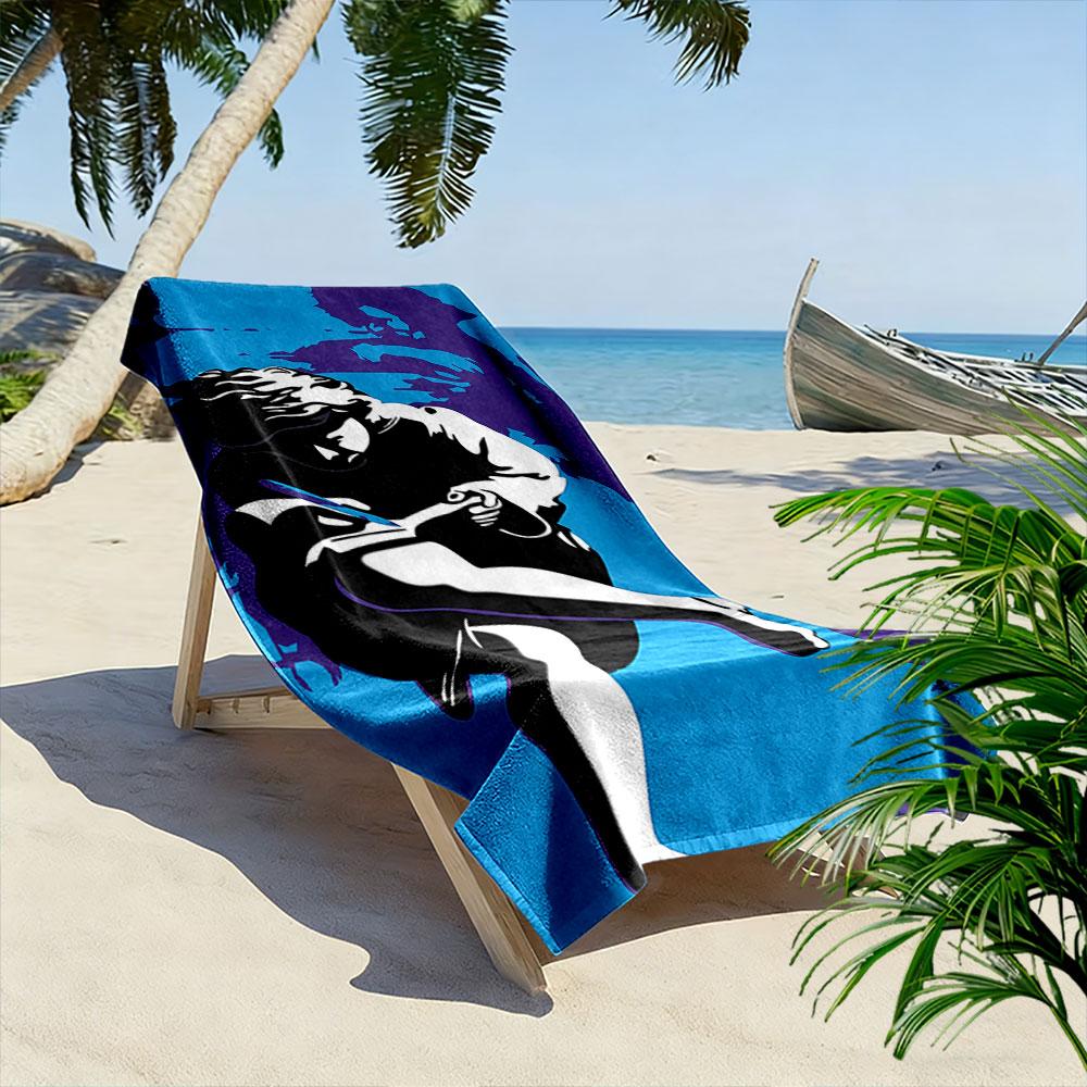 Dynamic Artistic Figure Towel Beach Towel Quick-drying for Travel Outdoor Sports Jogging Beach and Swimming