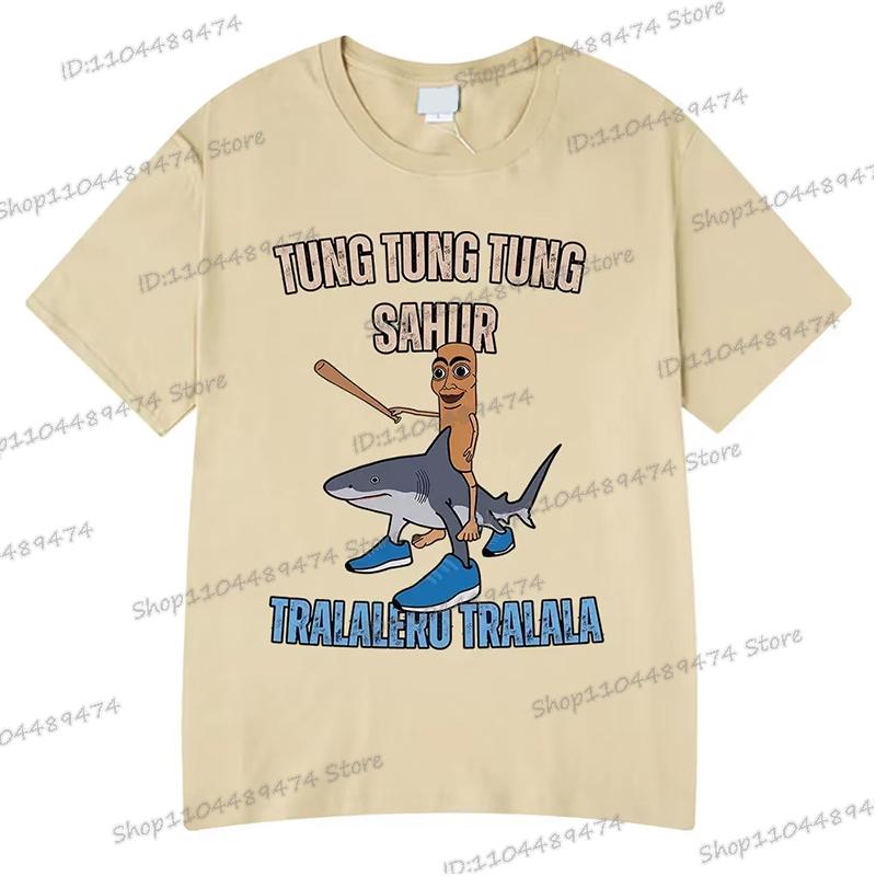 Italian Brainrot Funny Meme T-shirt Men Women Tung Tung Tung Sahur Tralalero Tralala Y2K Tops Tees Fashion Homme Camiseta