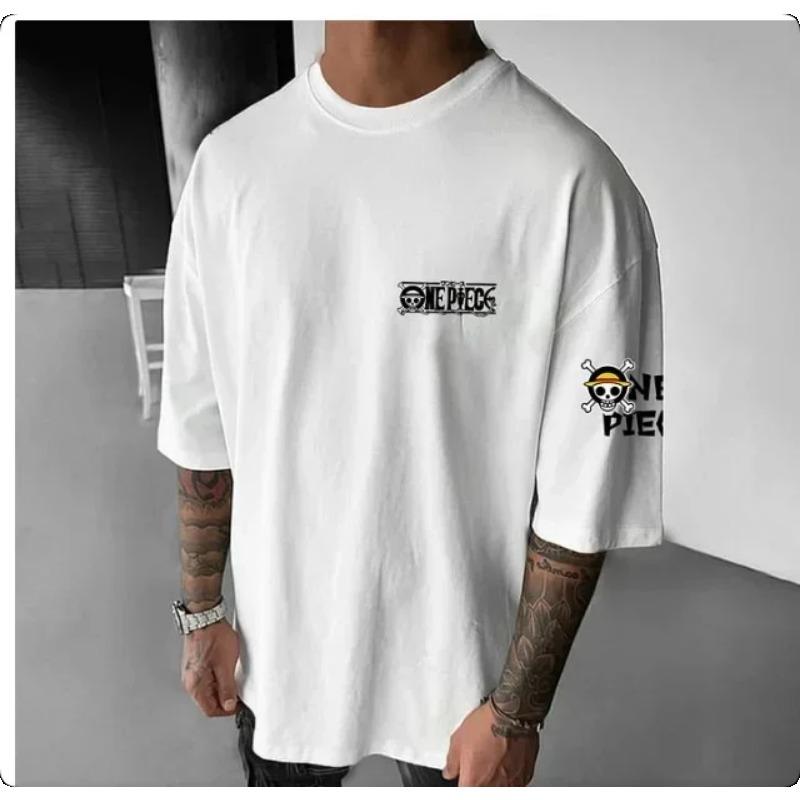 Anime Cotton Luffy Tshirt Top Men Cotton T Shirt Summer Women Men Cotton Oversized Tshirt for Men Clothes