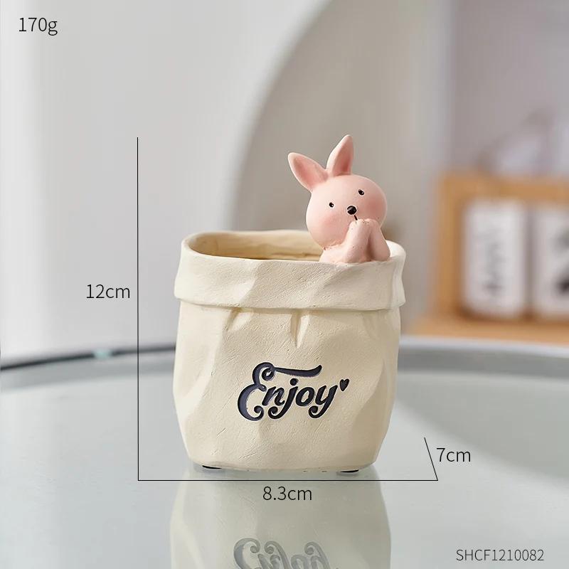 

Creative Resin Pen Holder Ornaments Personality Simulation Animals Shape Pen Storage Holder Decor Office Table Decoration Gift