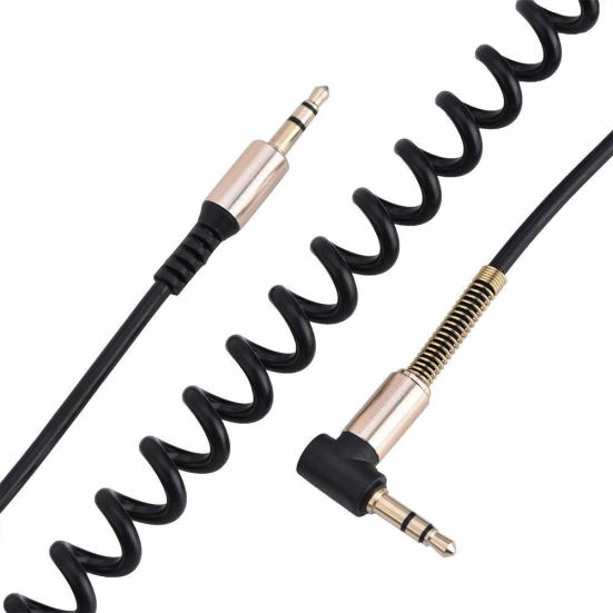3.5mm Male To Male Spring Audio Aux Cable Headphone Speaker Cord for Phone Car
