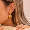 GEMCHIC Women's Heart Shaped Drop Earrings 18K Gold Plated Stainless Steel Dangle Studs for Wedding Party
