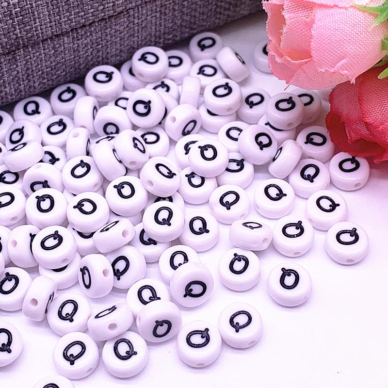 100pcs/lot 7x4mm 26 Letter Beads Round Shape Beads Alphabet Letter Charms for Make Jewelry Accessories