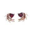 Rose Gold Phoenix Tail Stud Earrings Women's Exquisite Small High-end Earrings Fashion Versatile Earrings