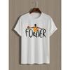 European Size Men's Forever Basketball Graphic T-Shirt, Casual Crew Neck Short Sleeve, Street Style Summer Top