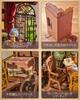 Rolife DIY Book Nook Bookstore 3D Puzzle Bookend Book Stand Two-Way Support LED Bookshelf Decoration DIY Kit Wooden Puzzle Retro Style Illustrated
