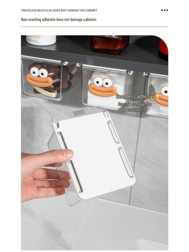 Transparent Spegelskåp med Utdragbar Hylla för Badrumsförvaring