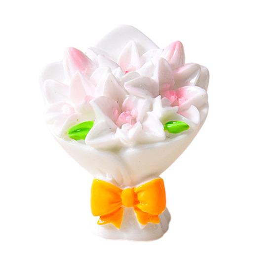 Yousheng Miniature Dollhouse Flower Bouquet Accessories Mini Artificial Resin Rose Tulip Sunflower Lily Flower Figurine for DIY Garden Bonsai Micro