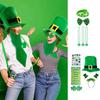St Patricks Day Women Flat Top Velvet Hat with Bangles&Necklace&Glasses&Stickers&Mustaches Festival Costume for Cosplay