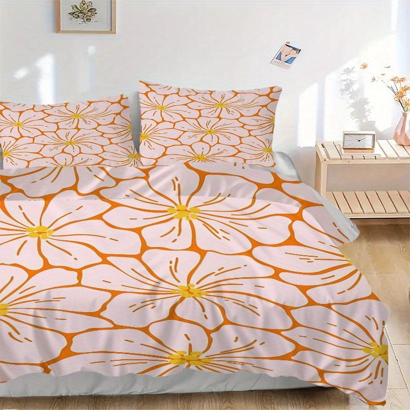 

3pcs Floral Pattern Bedding Set, Suitable for Bedroom Decoration, (Includes 1 Duvet Cover And 2 Pillowcases, Quilt Not Included) yy250822137 135x200cm