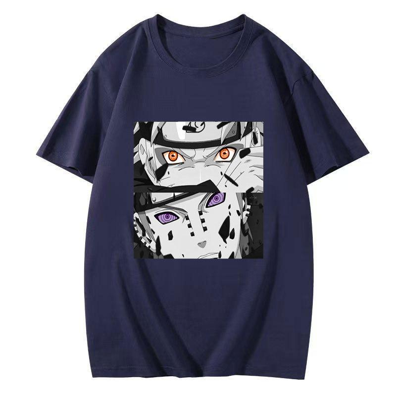 Japanese Anime Naruto Uchiha Itachi Printed T-shirt, Cotton Short Sleeve Unisex Fashion Street Couple Tops