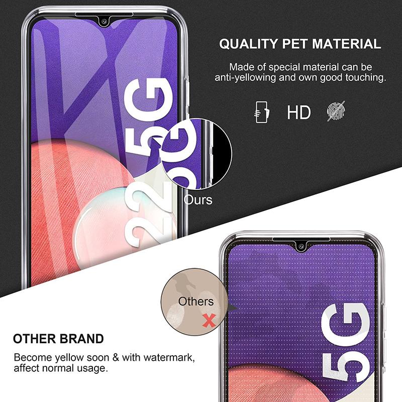 Phone Case For Samsung Galaxy A22 5G 360° Double Transparent Silicone Soft Shockproof