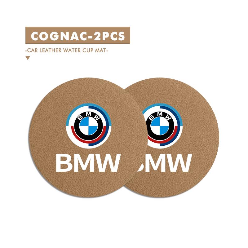 2Pcs Car Coaster Mat Water Cup Holder Anti-Slip Accessories For BMW G01 G02 F15 F16 G05 G06 G07 F07 G30 G32 F40 F44 F34 c1