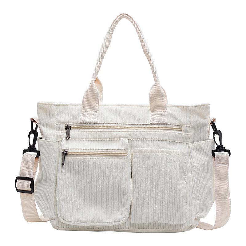 Dámská velkokapacitní taška tote podpažní manšestr