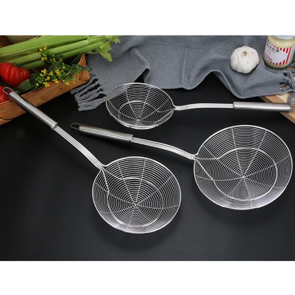 

1Pcs Stainless Steel Oil Strainer Long Handle Kitchen Tool for Frying Noodles Vegetables French Fries Mesh 42X16X5cm