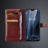 Kortholderdeksel Læretui for Nokia X6 6.1 plus Nokia 6 PU-lær Flip-deksel Retro Lommebok Telefondeksel Business Fundas Coque