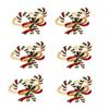 6PCs Christmas Napkin Rings Set Elk Bells Santa Xmas Tree Napkin Buckle 2026 Xmas Table Decoration 2026 New Year Home Decors