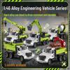 Child's Durable Alloy Engineering Vehicle Set with Sound & Light: Excavator, Mixer, Crane