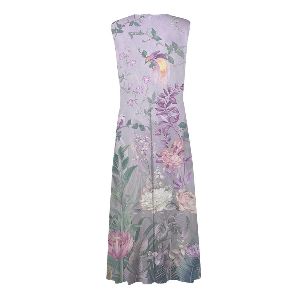 Rochie leagăn cu mânecă scurtă, ocazională, cu imprimeu floral, de vară