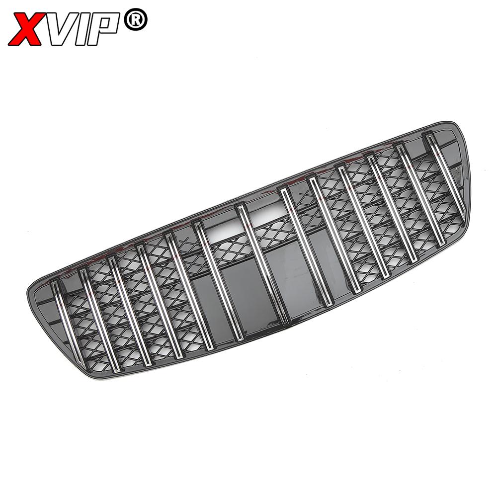 Grilă Bara Fata Stil AMG Negru Lucios XVIP Pentru Mercedes Benz E W211 E320 E350 E500 E550 2003-2006 Grile Stil GTR Cromate