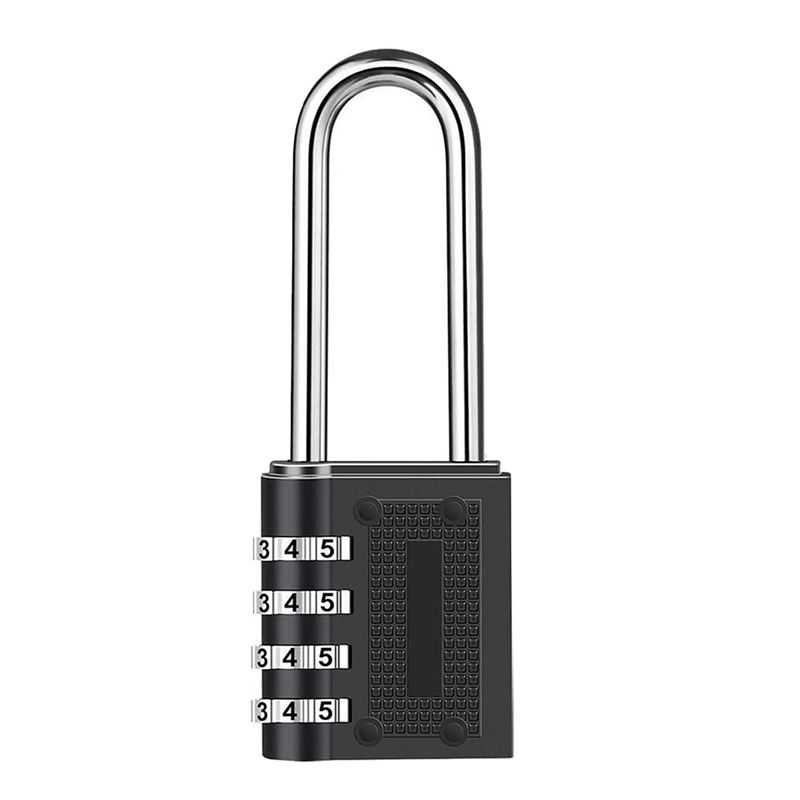 

A84E-6 Pack Outdoor Combination Padlock Long Shackle Lock 6.5Cm Shackle Waterproof 4 Digit Resettable Combination Lock чорний