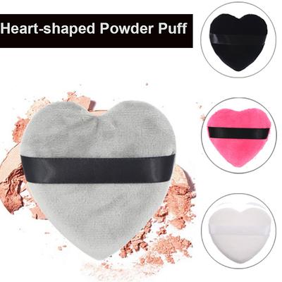 Makeup Blendiful Puffs Große Puderquasten Baumwollvelours Liebesform Puderquaste mit Riemen Schwämme Make-up-Tool