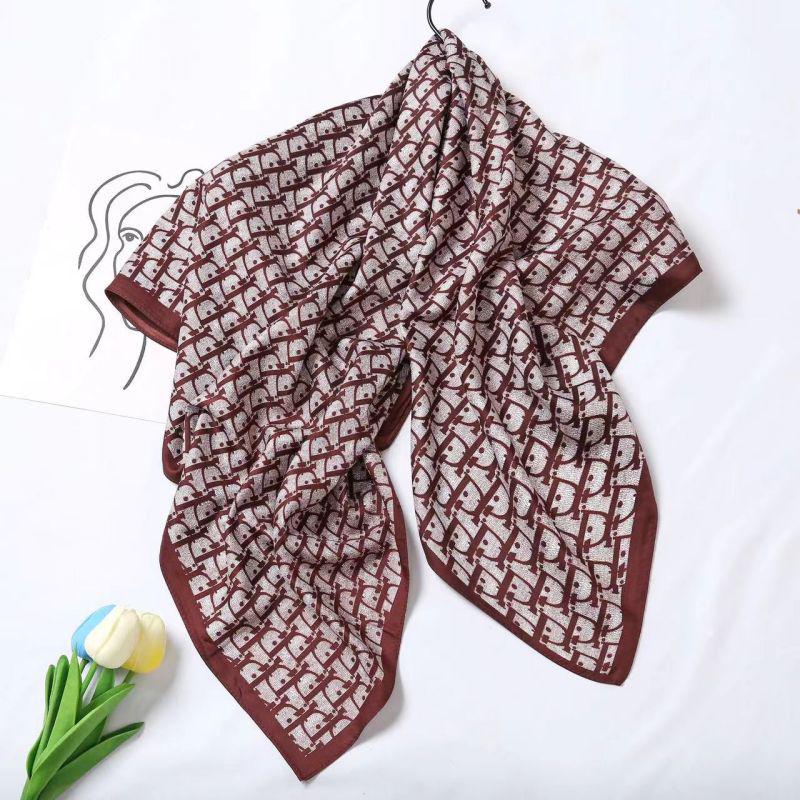 Black and White Animal Print Faux Silk Twill Scarf - 90x90CM Autumn/Winter Shawl for Women