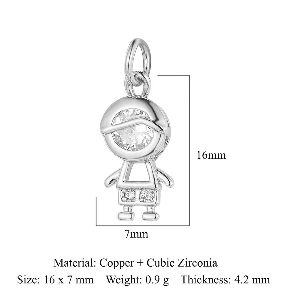 

5pcs/Lot Moon Heart Copper Cubic Zircon Charms Hollow Star Crescent Girl Boy CZ Bracelet Earring Necklace Pendant Jewelry
