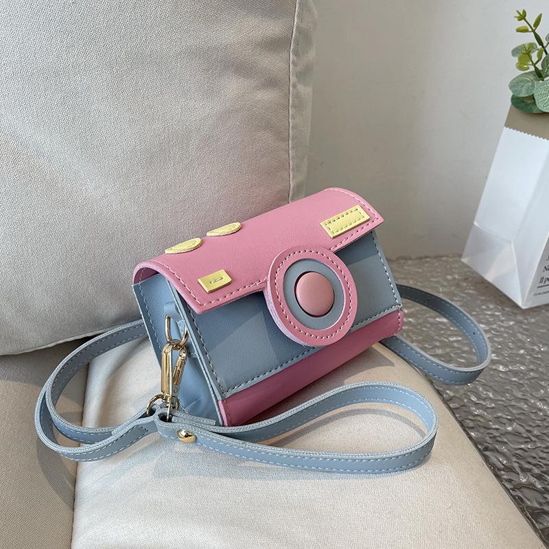 Small bag women's versatile new contrasting colors cute camera bag girl mini lipstick bag