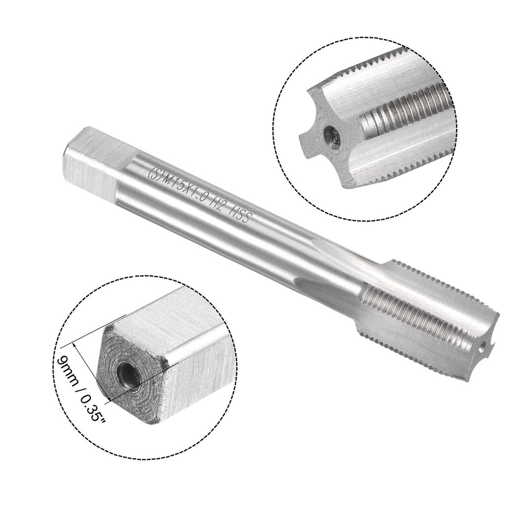 Uxcell Metric Tap and Die Set, HSS Machine Thread Tap, Alloy Tool, Steel with Round Thread Die, M15x1mm
