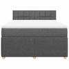 Maison Exclusive - Sommier à lattes de lit avec matelas Gris foncé 140x190cm Tissu