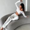 European & American 2025 Autumn Jacquard Knit Cardigan Pajama Set - Soft Hollow Cross-Stitch Homewear for Women
