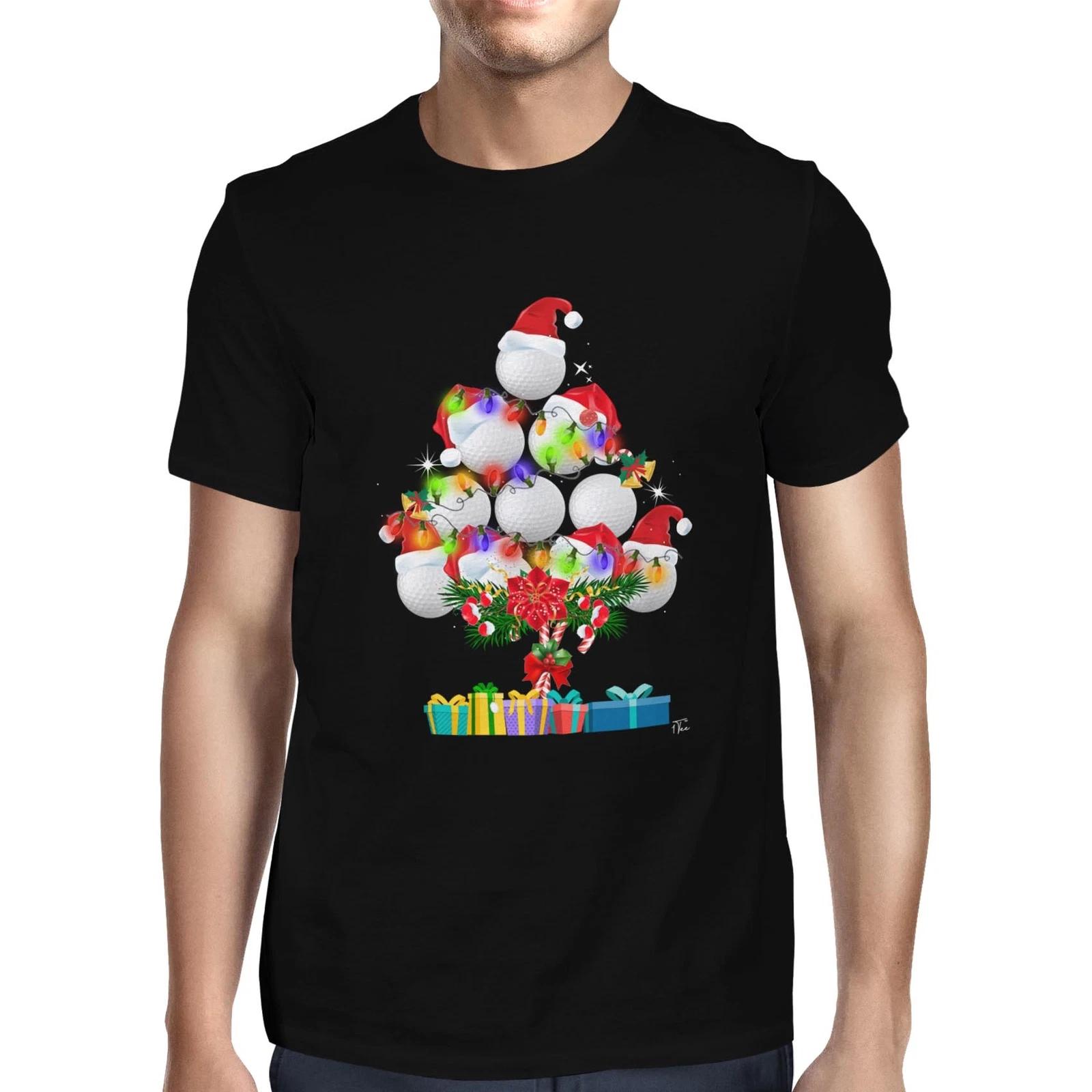 1Tee Mens Golf Ball Tree - Christmas Tree Made of Golf Ball Tree T-Shirt XL